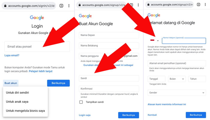 Cara buat akun Google baru dengan alamat email yang sudah ada