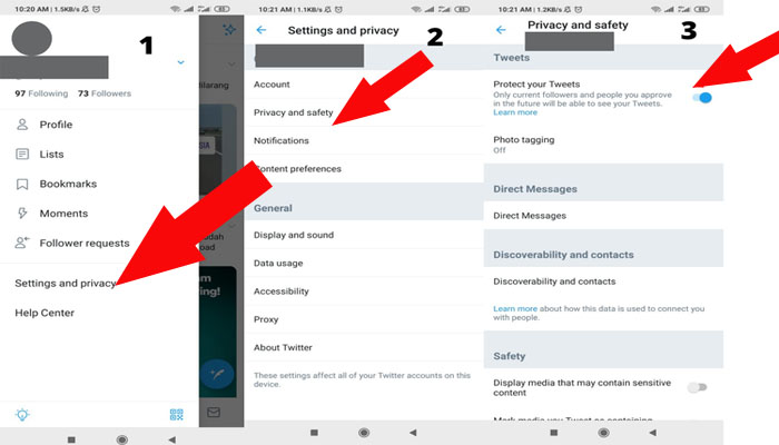 Cara membuat akun Twitter privat