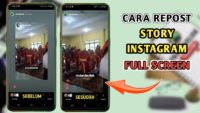 cara repost story IG full screen