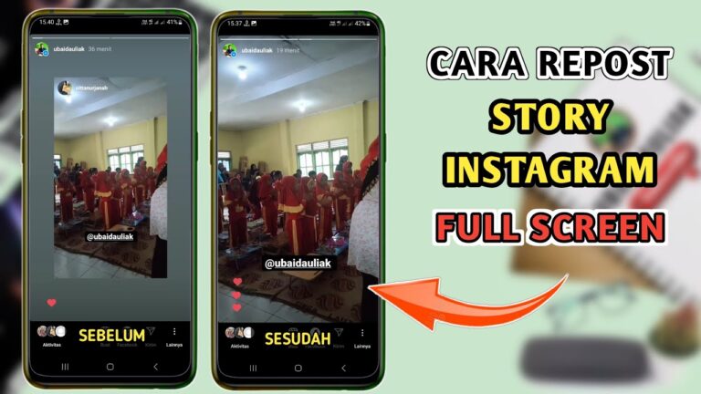 cara repost story IG full screen