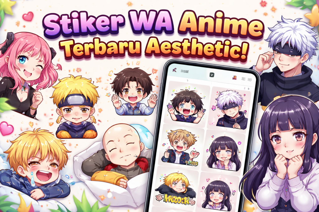 stiker wa anime terbaru aesthetic