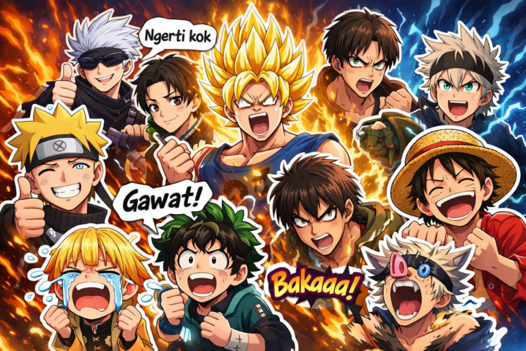 stiker wa anime terbaru action shonen