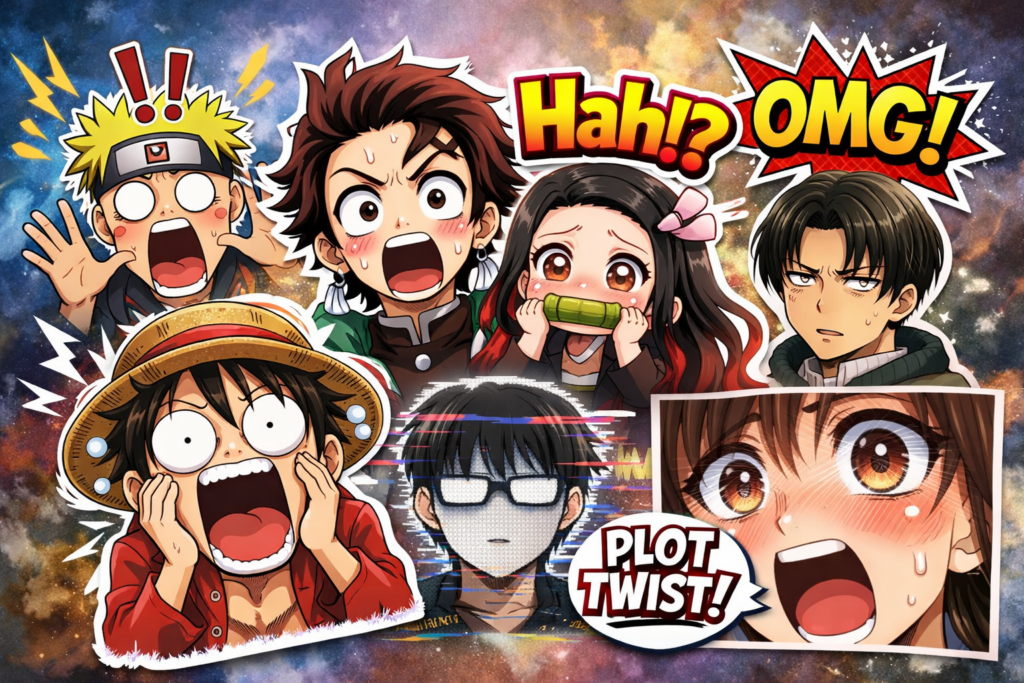 stiker wa anime terbaru ekspresi kaget