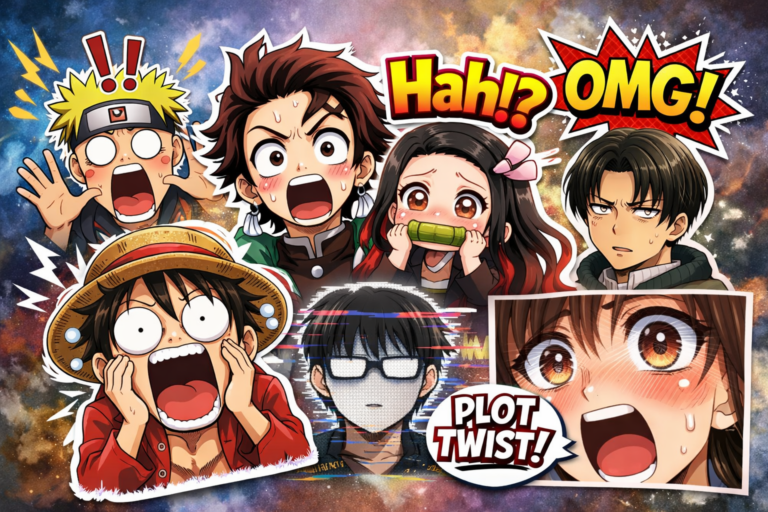 stiker wa anime terbaru ekspresi kaget