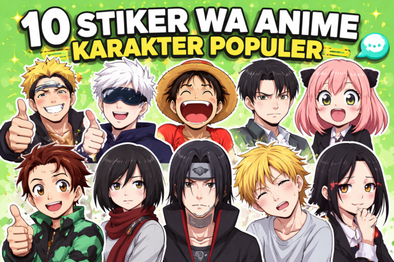 stiker wa anime terbaru karakter populer